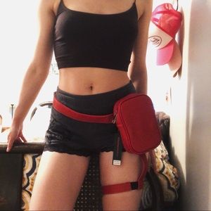 Fashion Nova NWT red belt bag with leg harness